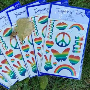 144 Peace and Love Tattoos! 6 pkgs of 24!